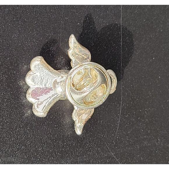 Crystal & Enamel Angel Lapel Pin Red Blue Accents 1 in Religious Patriotic USA - Picture 7 of 10